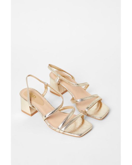 Dorothy Perkins Pink Salt Asymmetric Strappy Slingback Medium Block Heeled Sandals