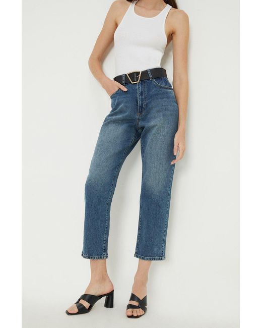 Dorothy Perkins Blue Comfort Stretch Cropped Straight Jeans