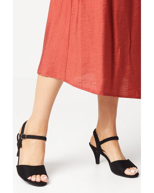 Dorothy Perkins Red Good For The Sole: Wide Fit Trish Peep Toe Heeled Sandals
