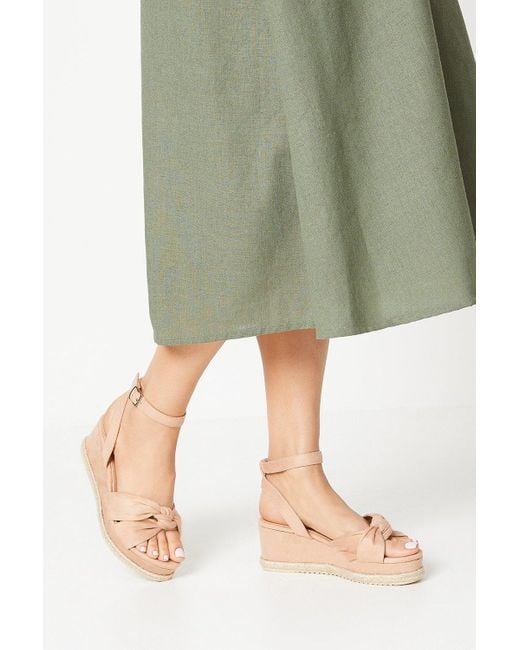 Dorothy Perkins Green Good For The Sole: Wide Fit Holly Soft Twist Wedges