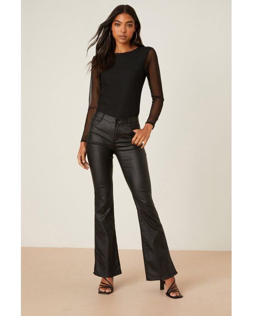 Dorothy Perkins Natural Coated Bootcut Jeans