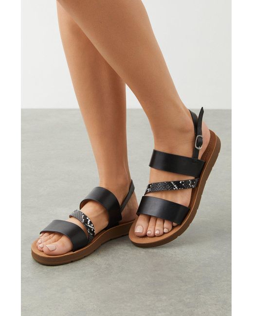 Dorothy Perkins Black Good For The Sole: Melody Wide Fit Comfort Sandals