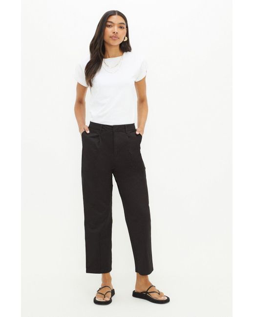 Dorothy Perkins White Tall Cotton Crop Trousers