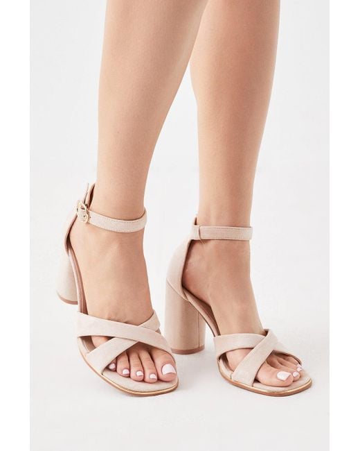 Dorothy Perkins Pink Extra Wide Fit Smoothie Block Heel Sandals