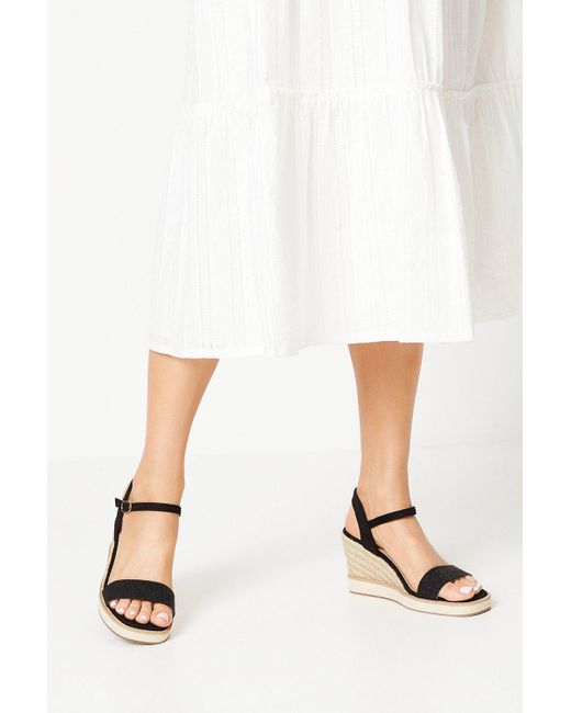Dorothy Perkins White Good For The Sole: Astley Comfort Textile High Espadrille Wedges