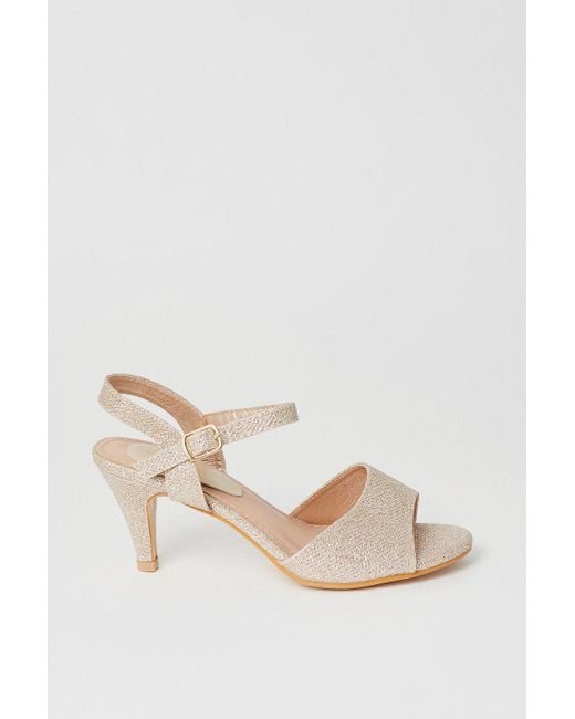 Dorothy Perkins Natural Good For The Sole: Wide Fit Trish Peep Toe Heeled Sandals