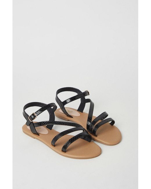 Dorothy Perkins Natural Wide Fit Forestor Texture Multi Strap Sandals