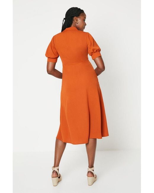 Dorothy Perkins Orange Midi Shirt Dress