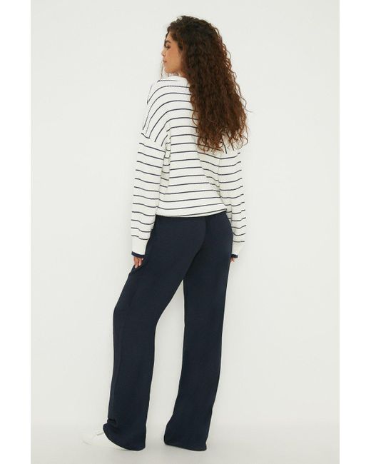Dorothy Perkins Blue Tall Pull On Wide Leg Trousers