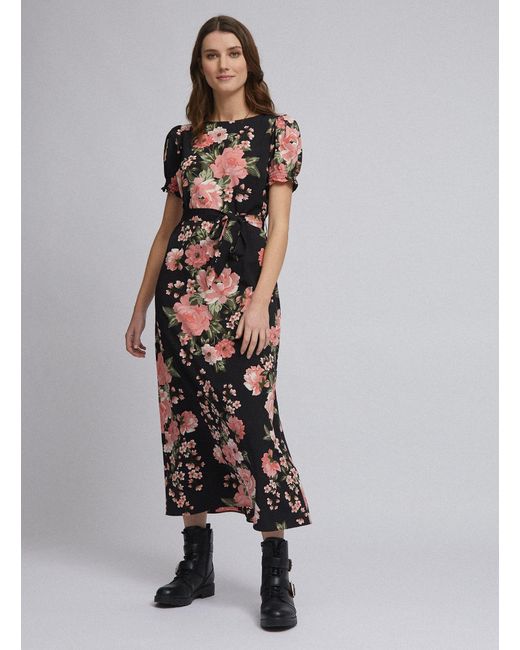 dorothy perkins black floral dress