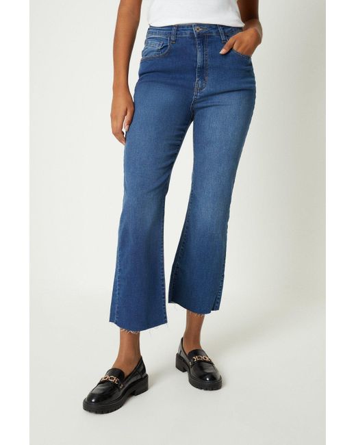 Dorothy Perkins Blue Stretch Crop Kickflare Jeans