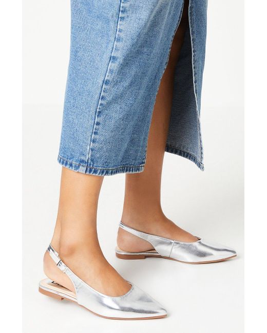 Dorothy Perkins Blue Pippins Pointed Slingback Pumps