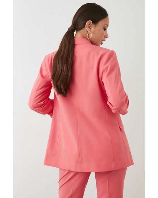 Dorothy Perkins Red Tall Ruched Sleeve Blazer