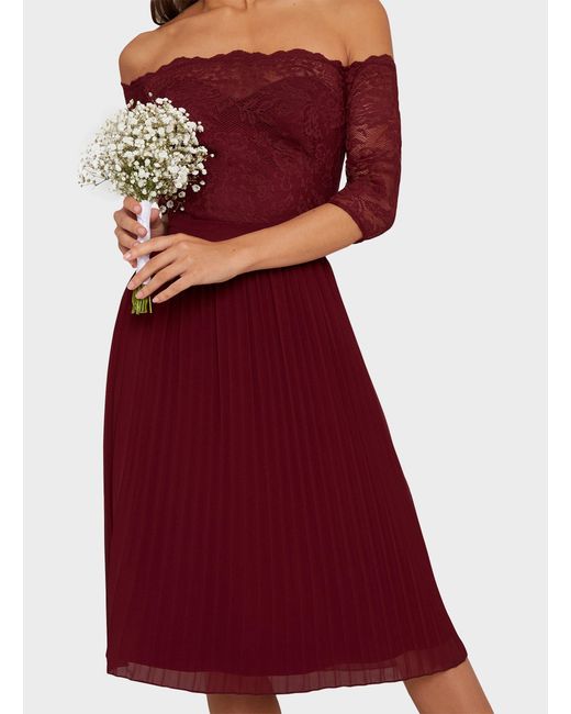 chi chi red bardot dress