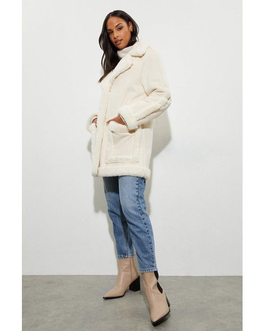Dorothy perkins navy store luxe belted padded coat
