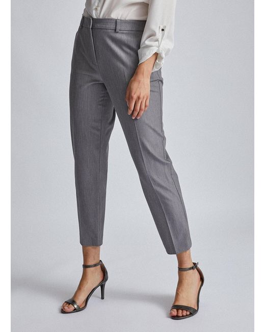 grey ankle grazer trousers