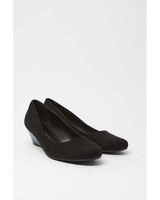 Dorothy Perkins Black Good For The Sole: Cerys Comfort Low Wedge Heel Court Shoes