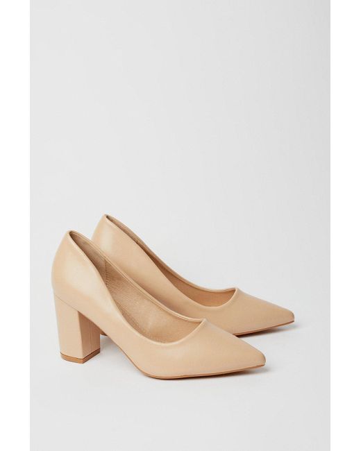 Dorothy Perkins Natural Good For The Sole: Constance Comfort Block Heel Court Shoes