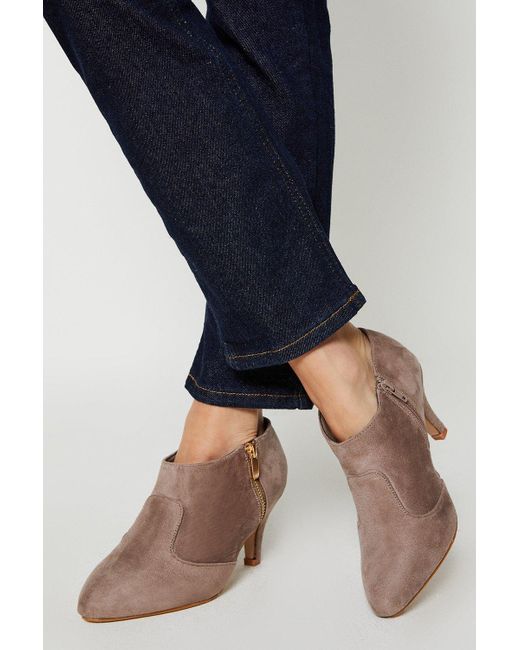 Dorothy Perkins Blue Good For The Sole: Wide Fit Marlo Comfort Zip Heeled Ankle Boots