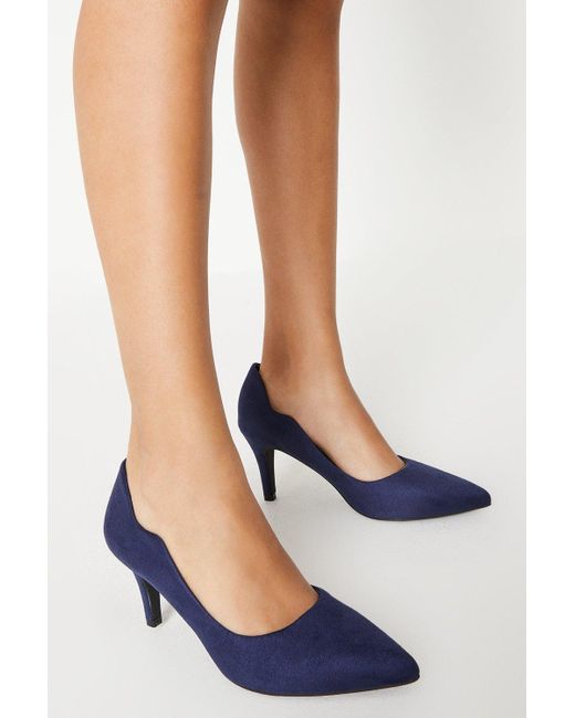 Dorothy Perkins Blue Principles: Dayton Pointed Medium Heel Court Shoes