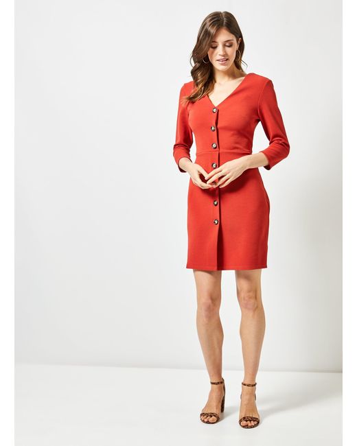 red rust dress