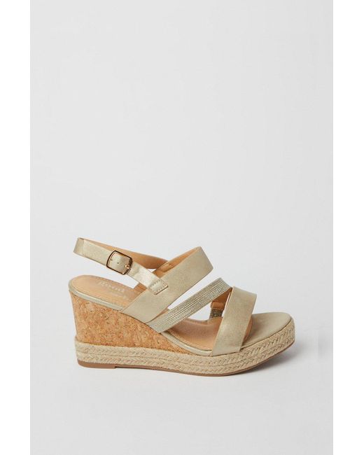 Dorothy Perkins Natural Good For The Sole: Extra Wide Fit Hannah Asymmetric Wedges