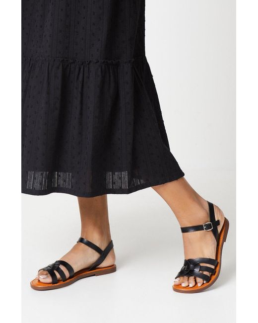 Dorothy Perkins Black Femelu Faux Leather Interwoven Sandals