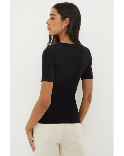 Dorothy Perkins Black Double Layer Square Neck Top