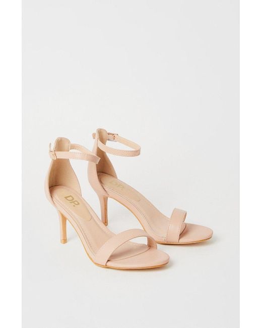Dorothy Perkins Pink Tasha Low Stiletto Barely There Heeled Sandals