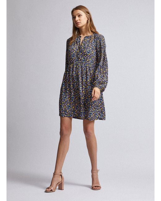yellow ditsy floral dress