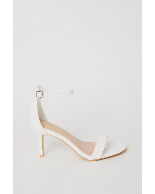 Dorothy Perkins Natural Tasha Low Stiletto Barely There Heeled Sandals