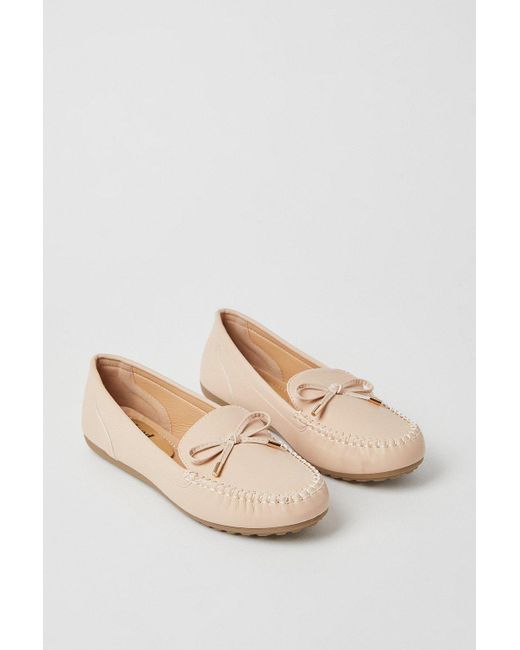 Dorothy Perkins Blue Good For The Sole: Nancy Comfort Bow Detail Moccasin Loafers