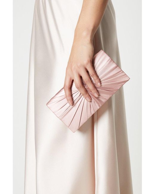 Dorothy Perkins Pink Beauty Twist Front Satin Clutch Bag