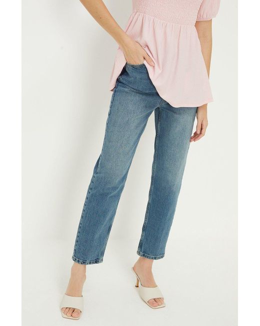 Dorothy Perkins Blue Tall Cropped Slim Mom Jeans