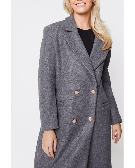 Dorothy Perkins Blue Longline Double Breasted Formal Coat