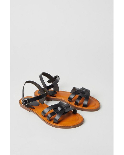 Dorothy Perkins Black Femelu Faux Leather Interwoven Sandals
