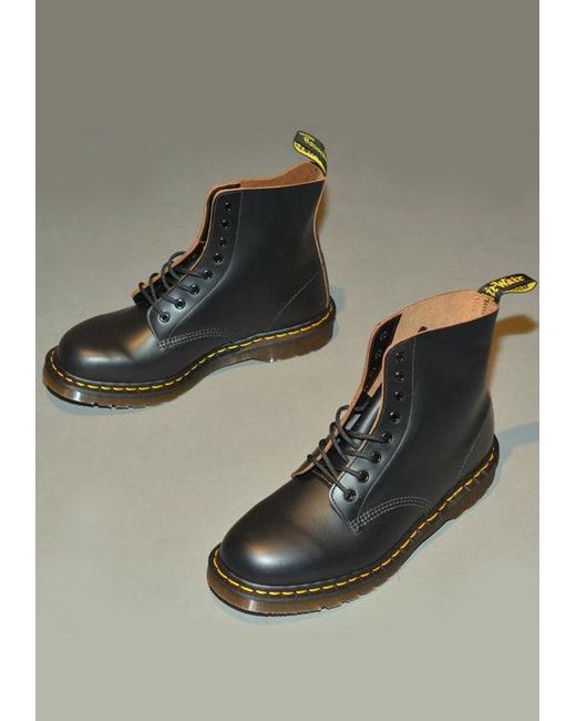 DOSHABURI Dr. Martens Vintage 1460 Leather Boots Black Quilon Made In  England | Lyst