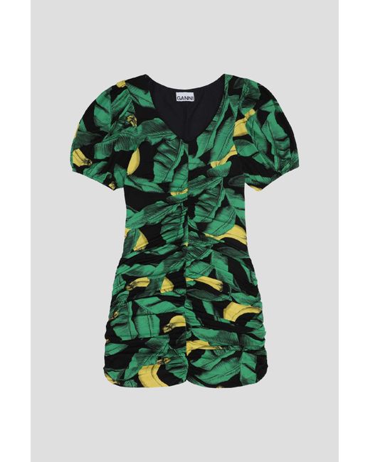 Ganni Synthetic Printed Jersey Mini Dress | Lyst