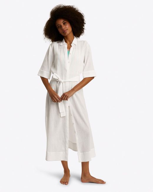 Draper James White Crinkle Cotton Coverup