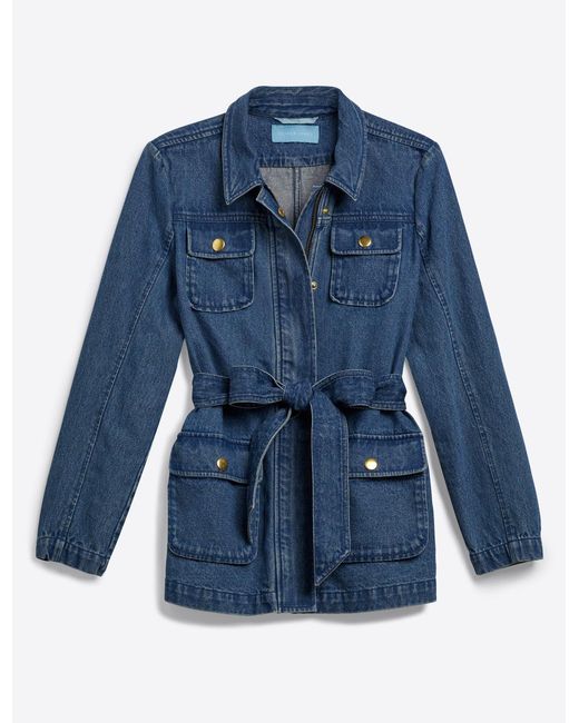 Draper James Blue Field Jacket In Dark Wash Denim