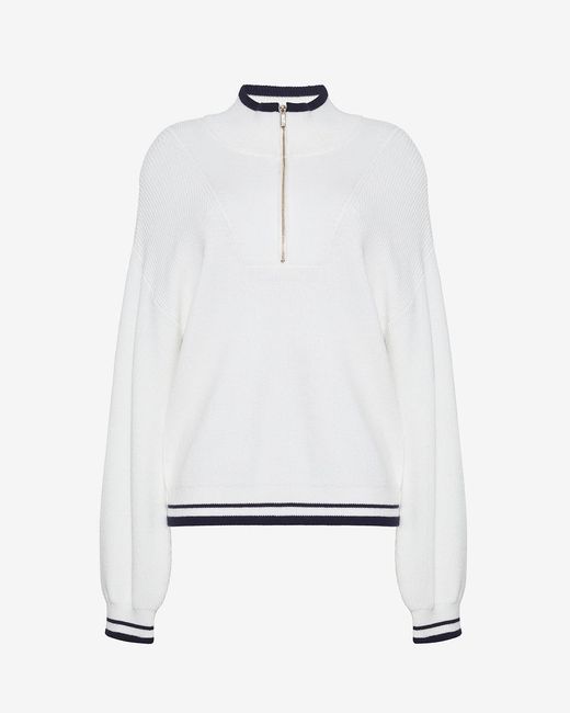 Draper James White Quarterzip Sweater