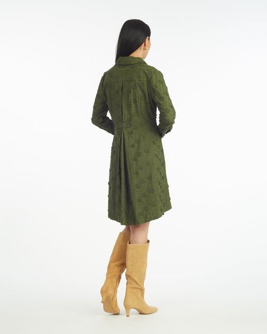 Draper James Green Layla Shirtdress In Olive Embroidered Floral