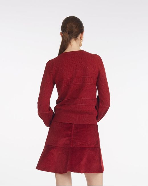 Draper James Red Long-sleeve Pointelle Sweater