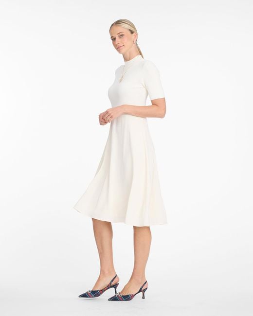 linen puff sleeve midi dress OLIVA puff sleeve midi linen dress