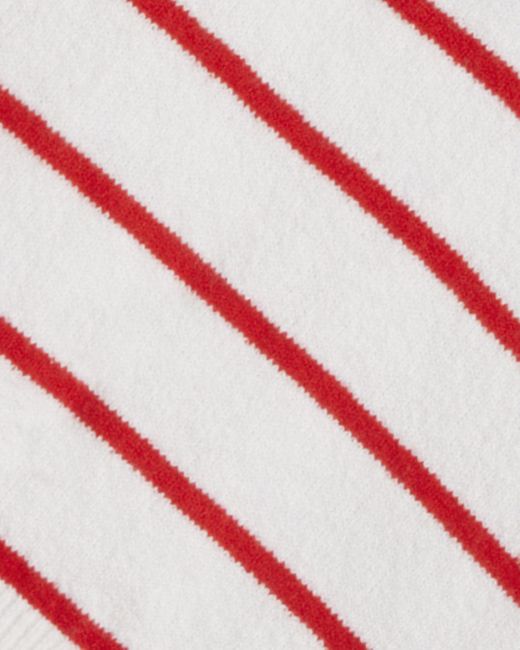 Draper James White Striped Quarter Zip Sweater In Mariner Stripe