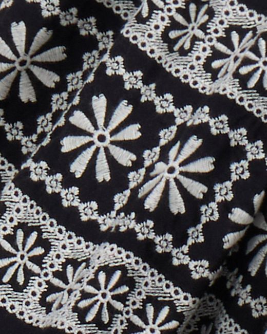 Draper James Black Ana Top In Embroidered Cotton