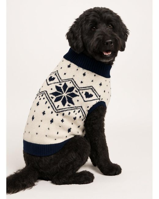 Draper James Blue Snowflake Heart Dog Sweater