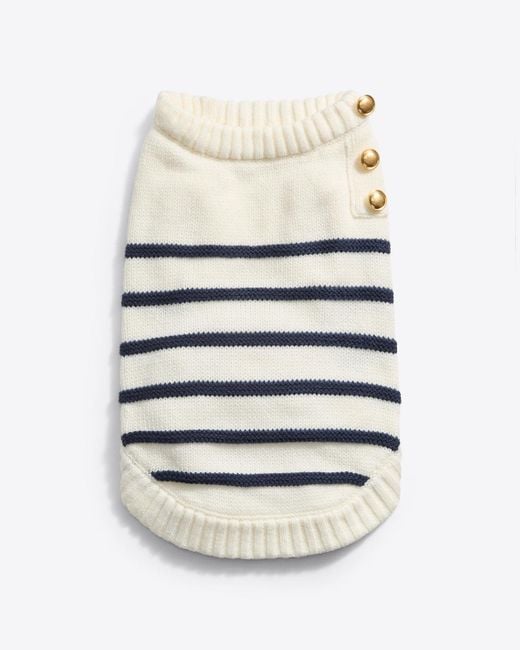Draper James White Dog Sweater In Mariner Stripe