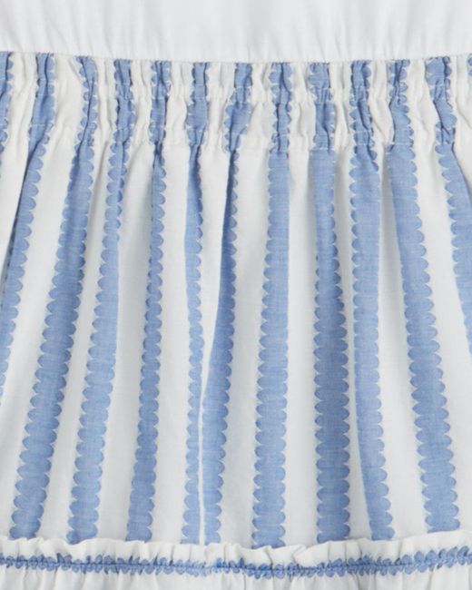 Draper James Blue Arden Mixed Media Shirtdress In Wave Stripe