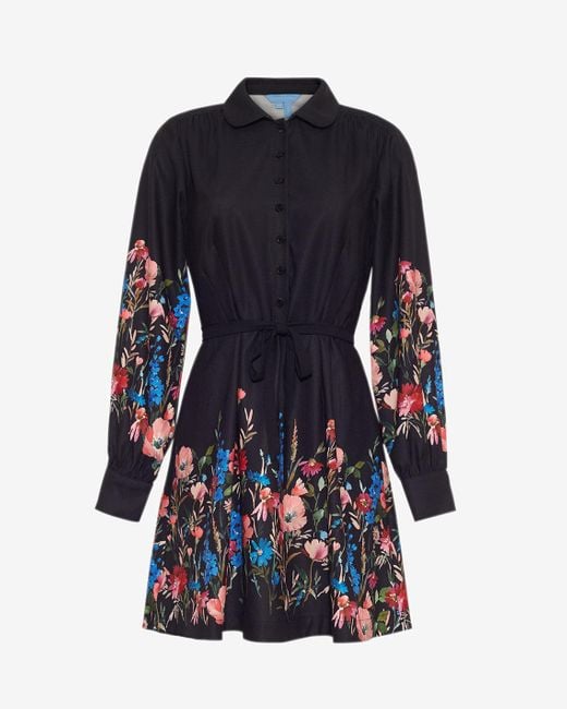 Draper James Blue Ellie Shirtdress In Moonlit Blooms